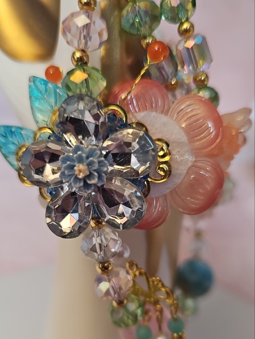 CHARMS: Floral Pastel Dangle Purse Charm - Picture 4 of 4